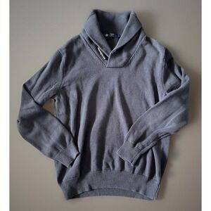 J. Crew Shawl Neck Long Sleeve Knit Sweater Gray Toggle Button Medium JBHS